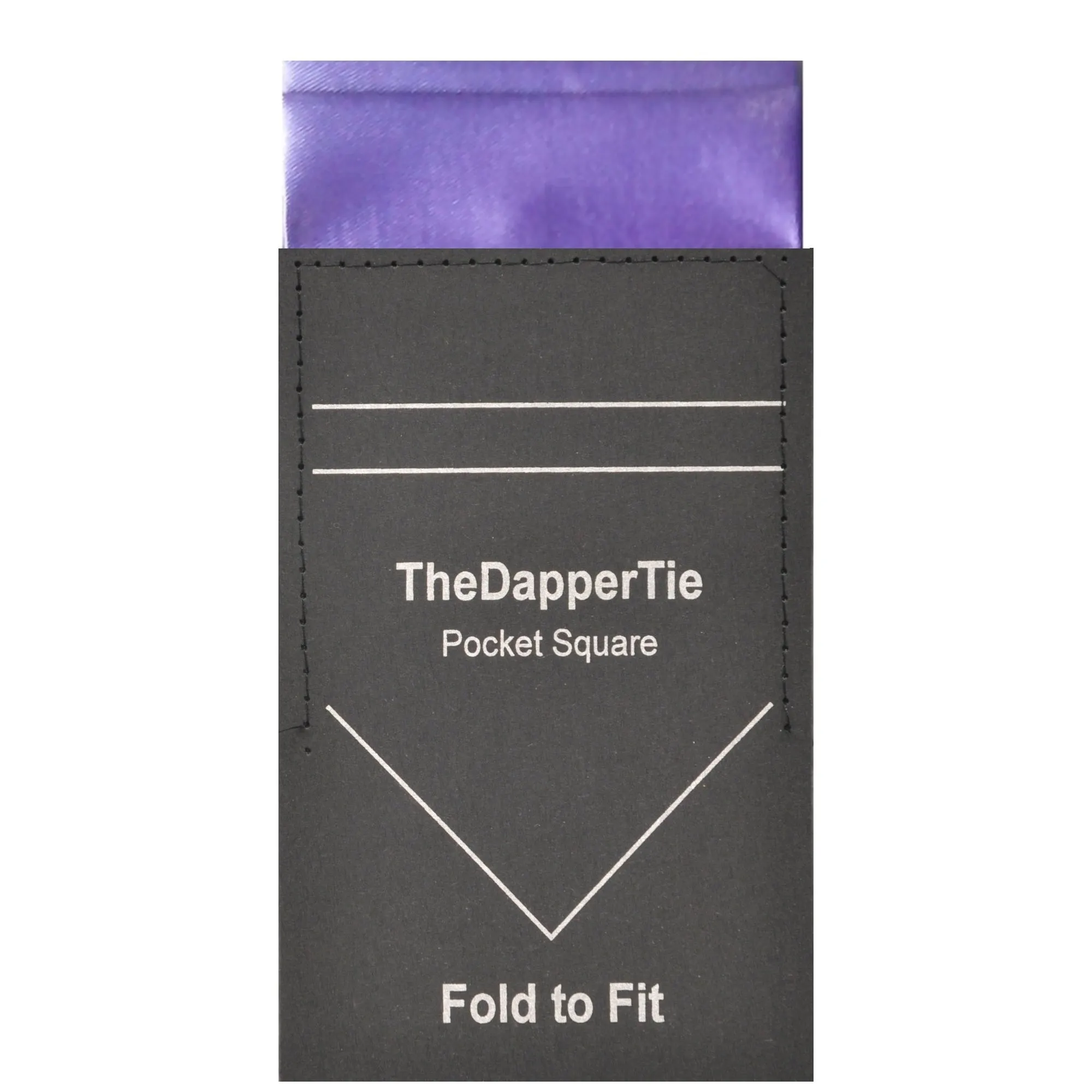 TheDapperTie - Men's Solid Color Satin Flat Double Toned Pre Folded Pocket Square on Card