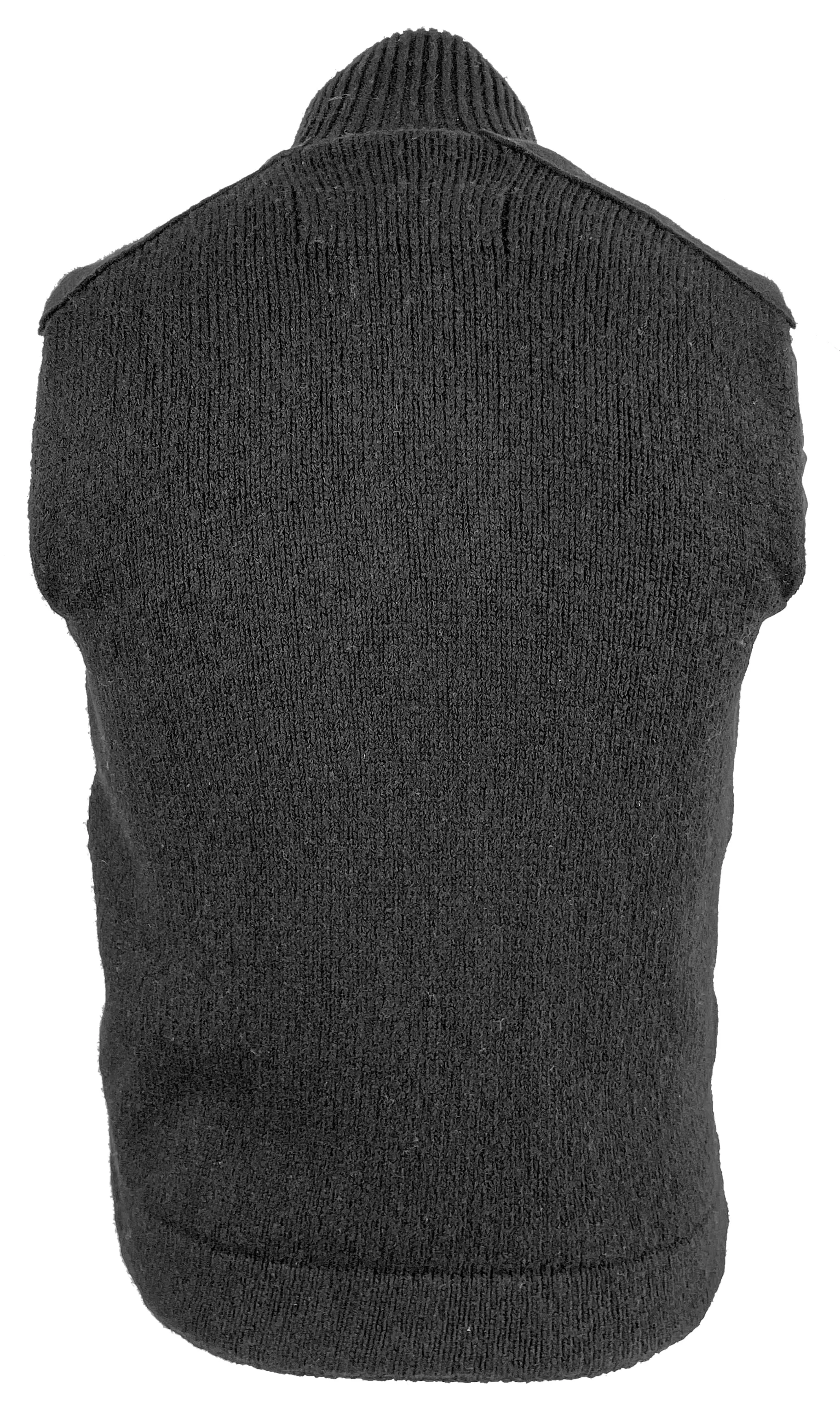 Transit Zip Front Wool Vest in Black