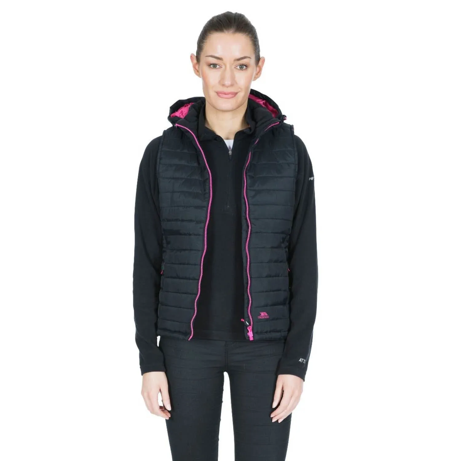 Trespass L Black Aretha Womens Hooded Padded Gilet