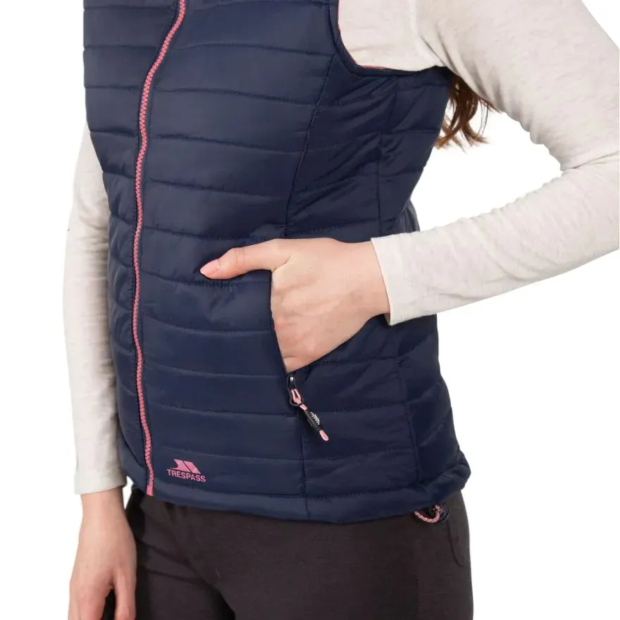 Trespass L Navy Rose Aretha Women's Hooded Padded Gilet