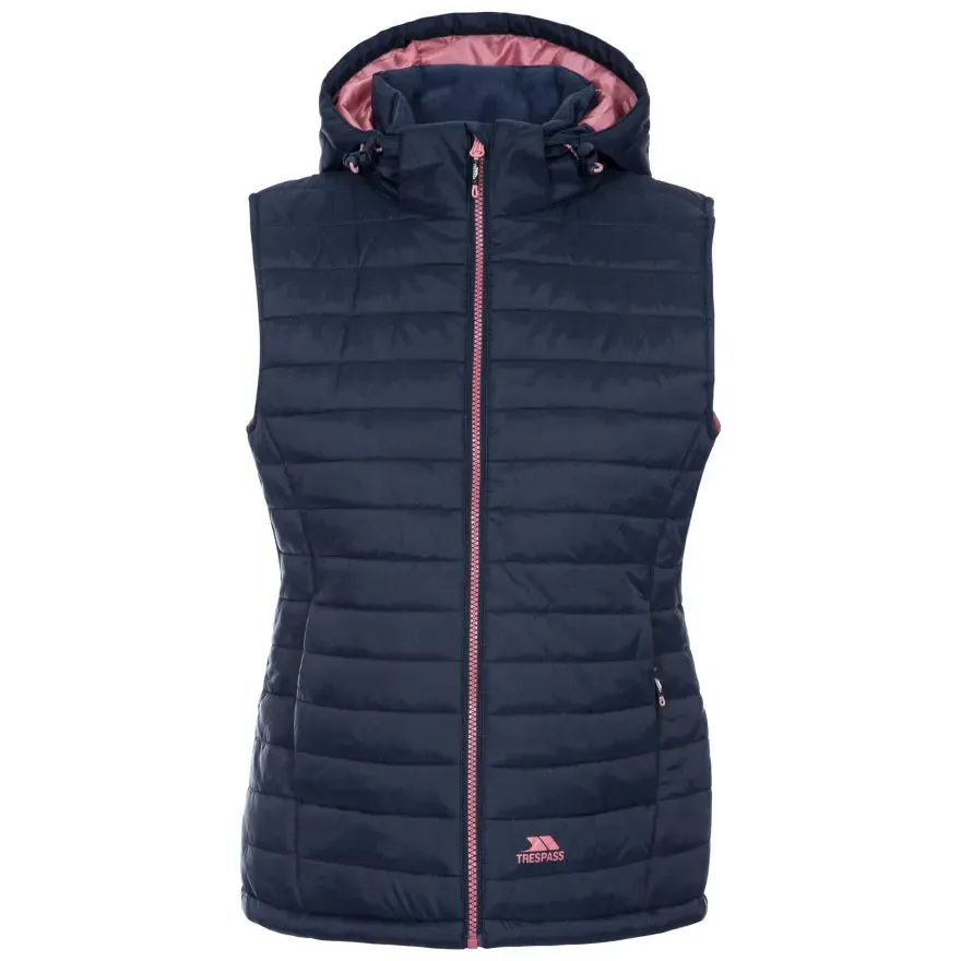 Trespass S Navy Rose Aretha Women's Hooded Padded Gilet