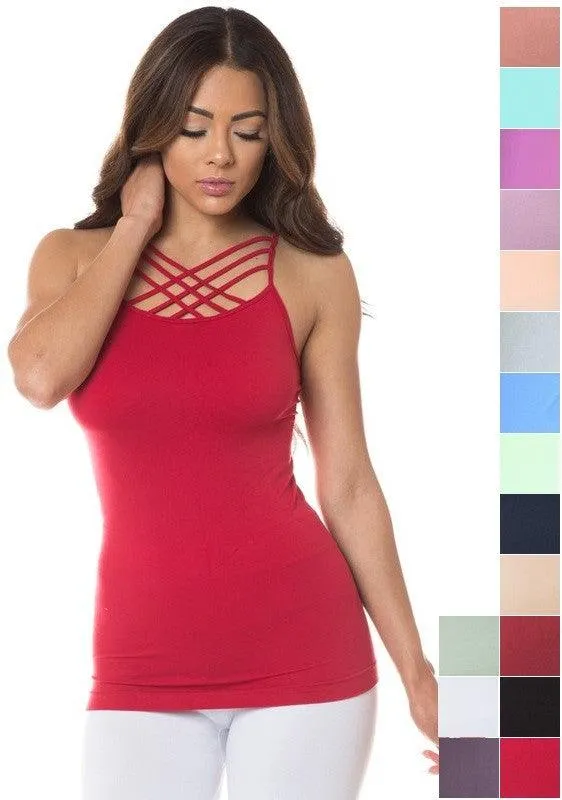 Triple Criss-Cross Front Seamless Cami Top