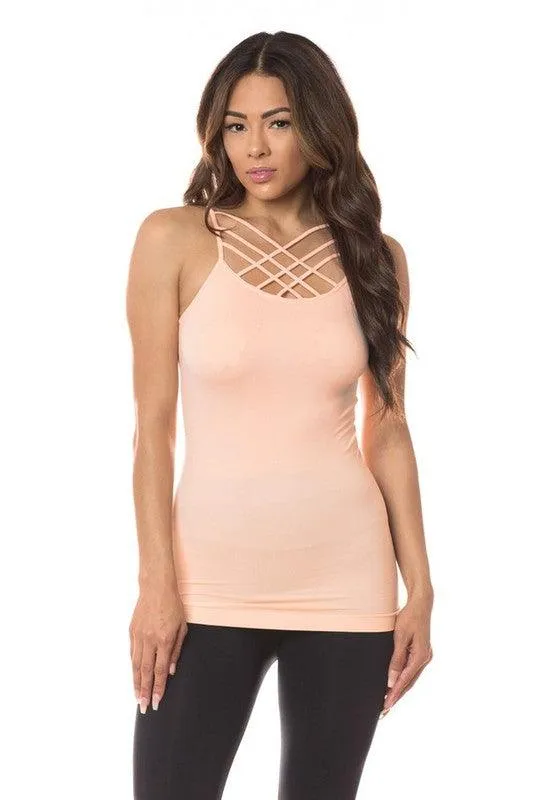 Triple Criss-Cross Front Seamless Cami Top