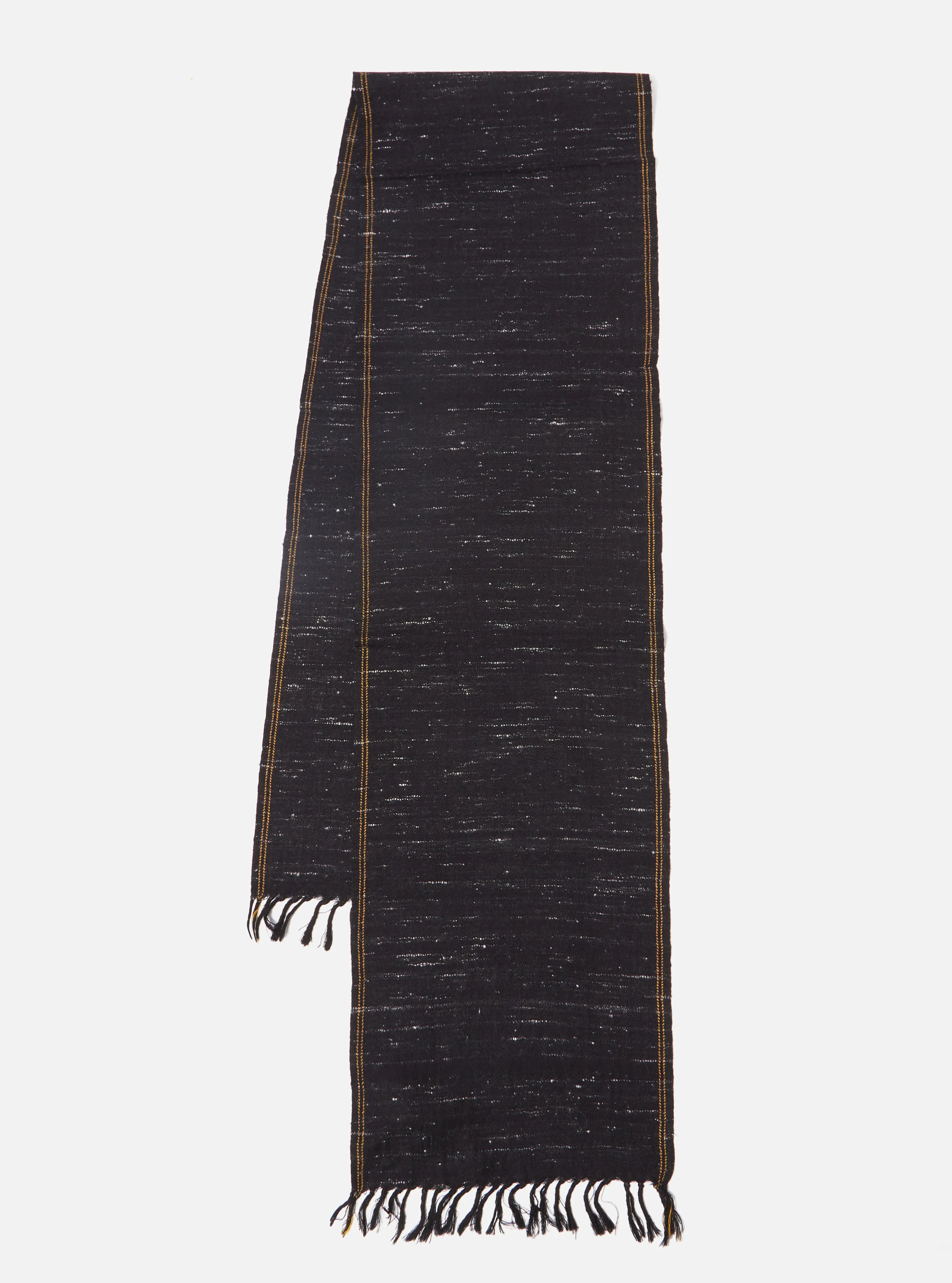 Universal Works Yak Scarf in Charcoal/Gold Yak Wool