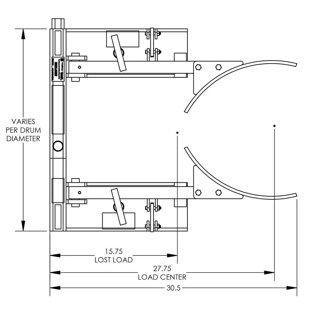 Valley Craft Plastic Drum Grabber Forklift Attachment