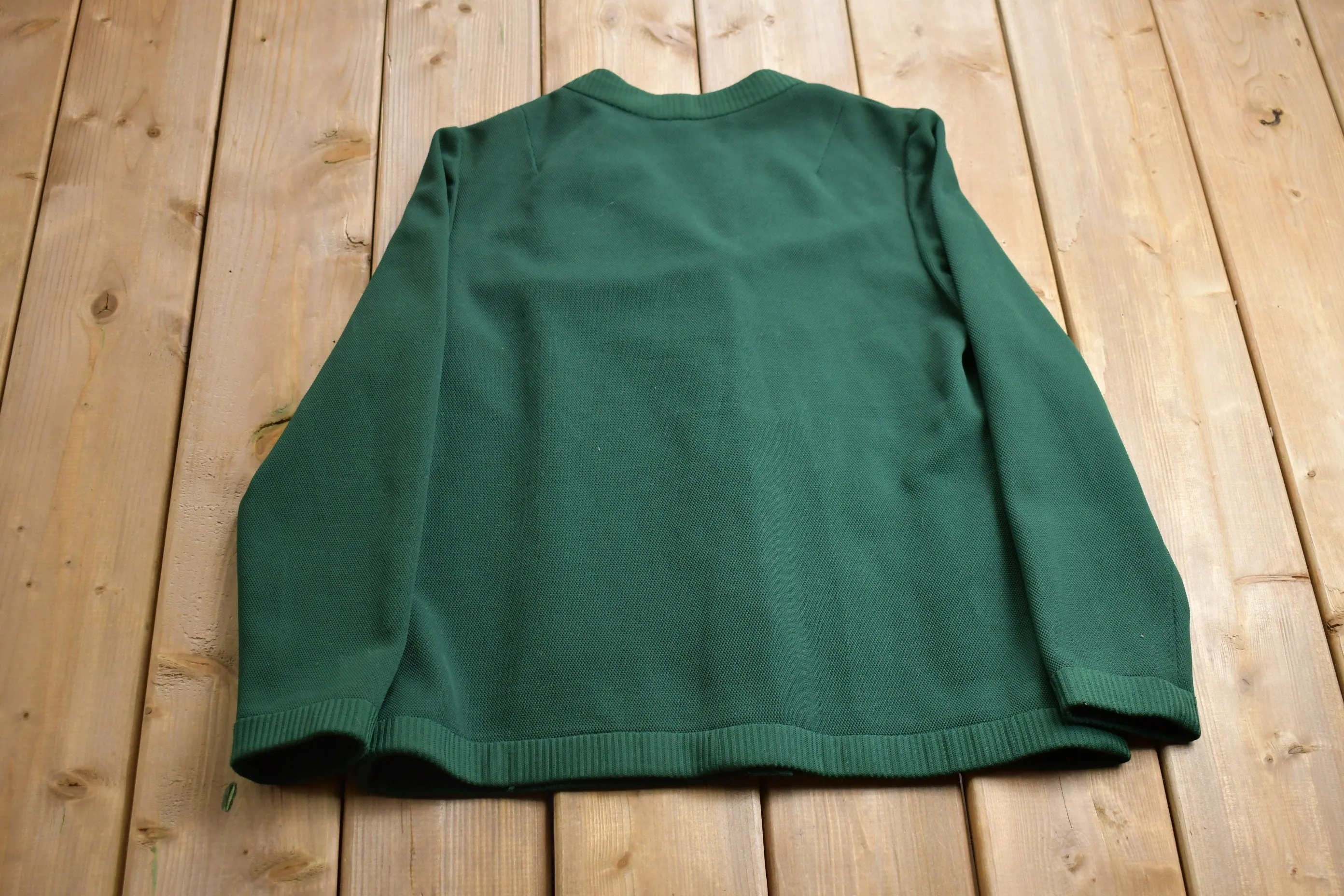 Vintage 1990s Leslie Fay Solid Green Cardigan Sweater