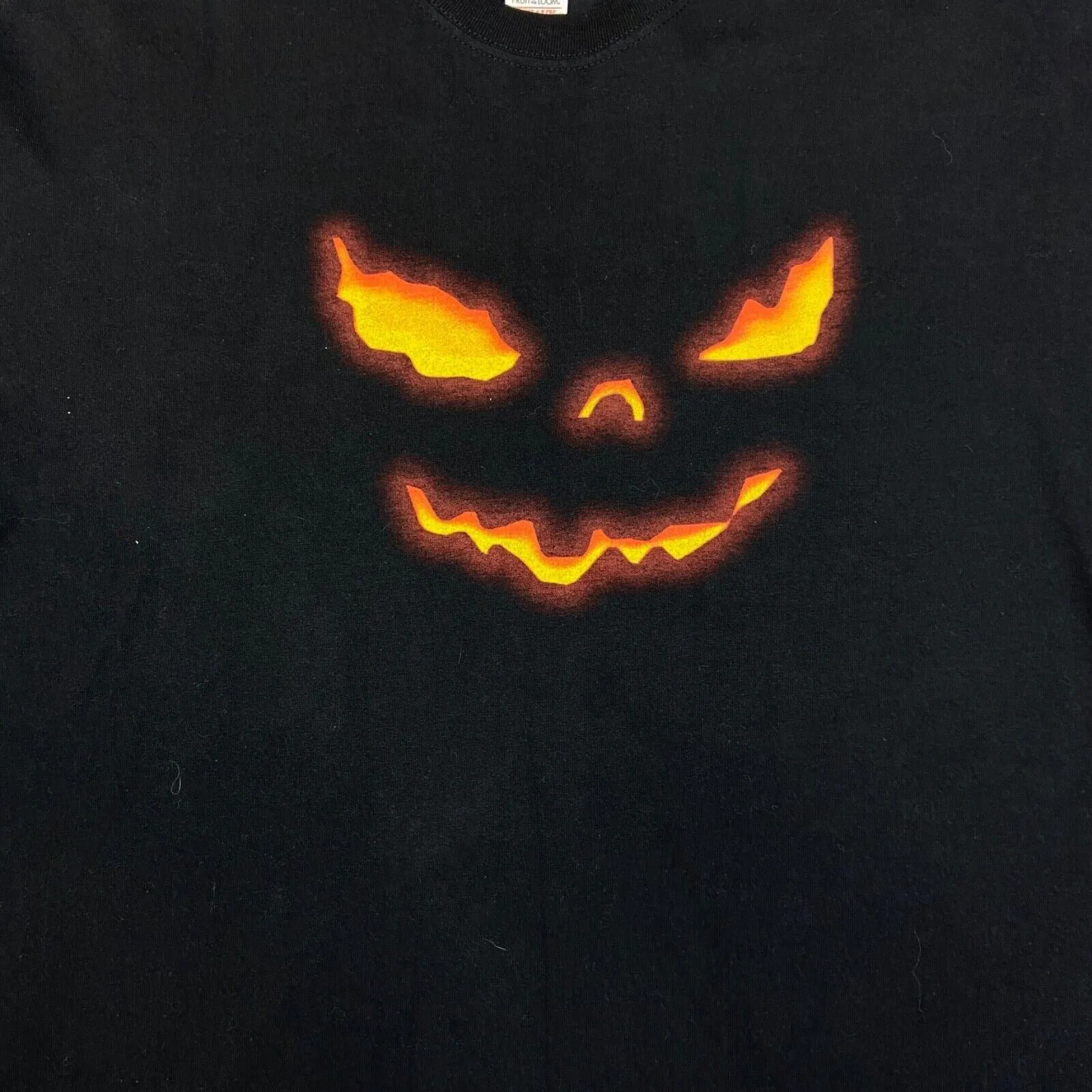 Vintage 90s 00s Black Orange Helloween Double Graphic T-shirt  XL