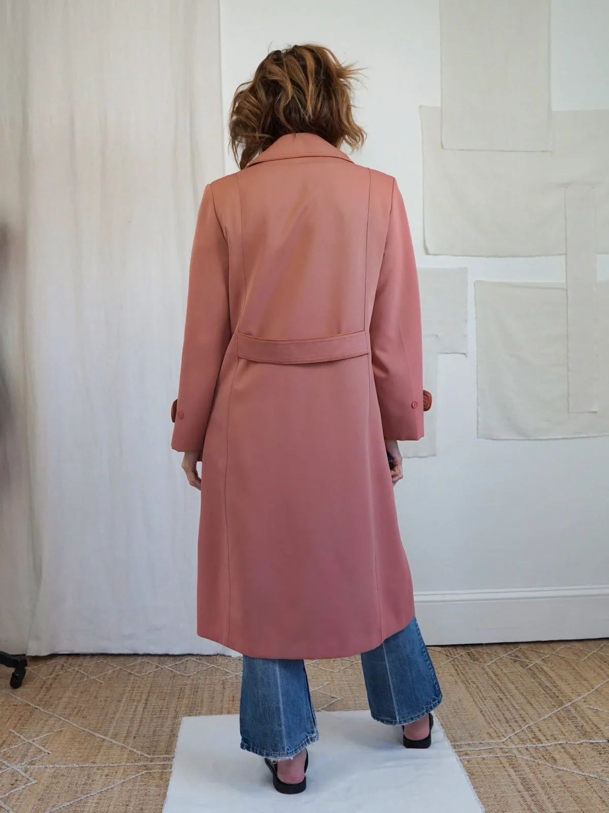 Vintage Dusty Rose Trench Coat