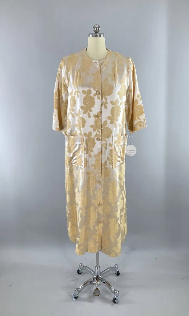 Vintage Gold Satin Duster Coat