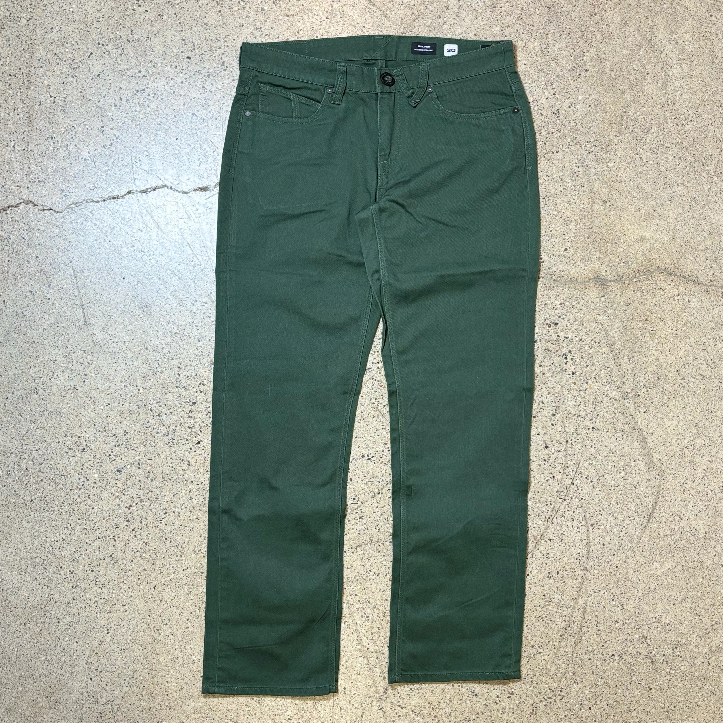 VOLCOM SOLVER SLUB PANT - DARK GREEN