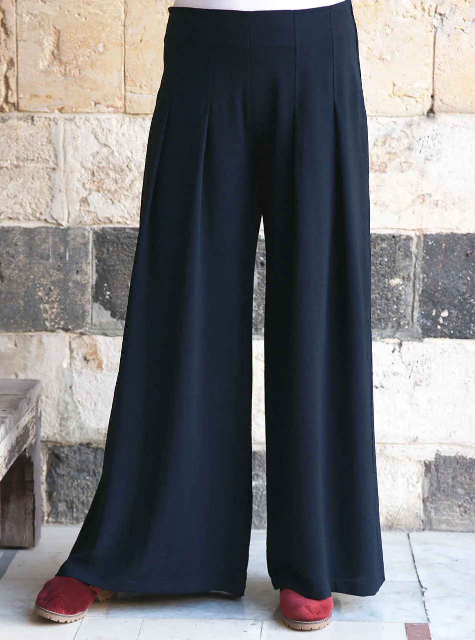 Wide Flare Pleated Trousers