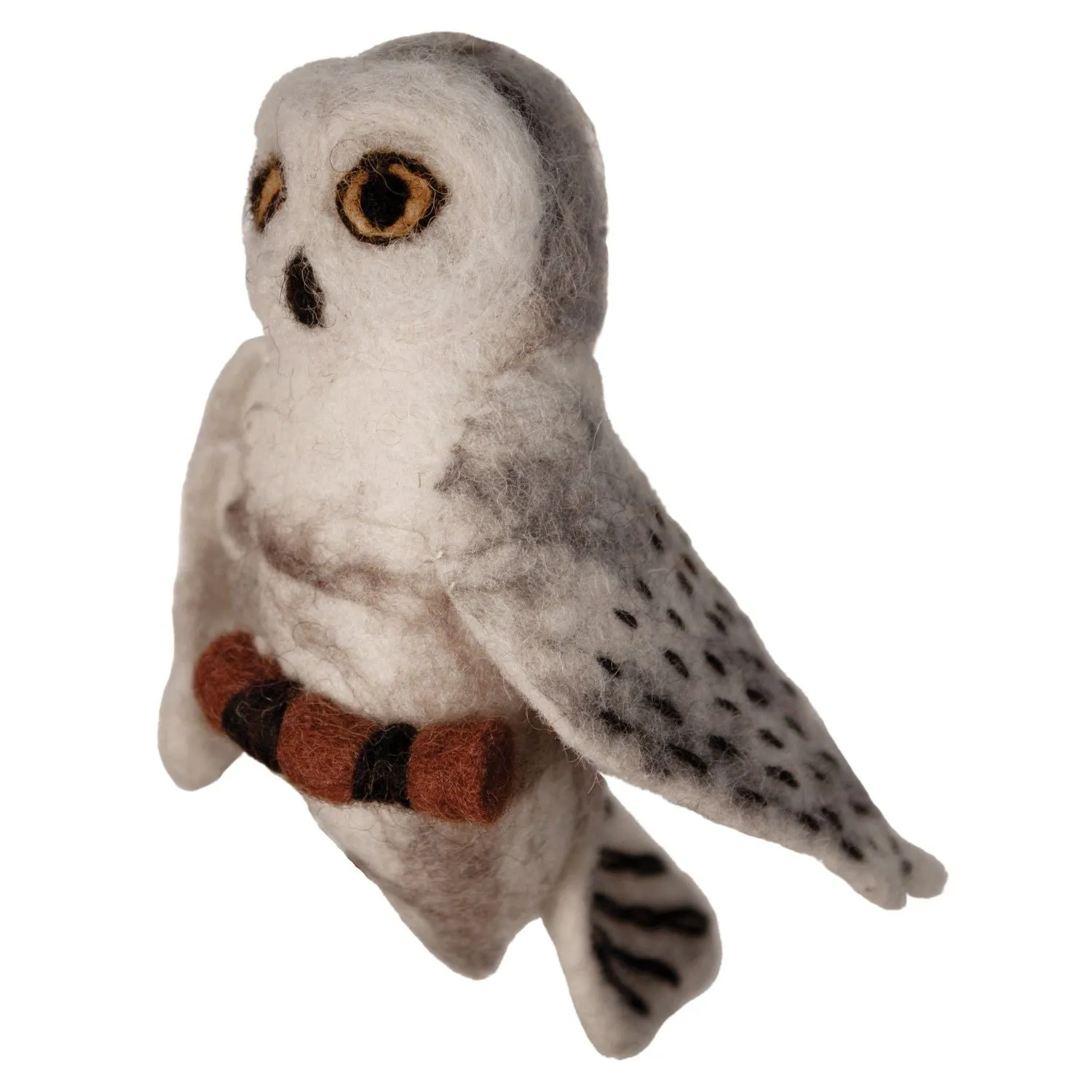 WILD WOOLIES FELTED ORNAMENT Snowy Owl