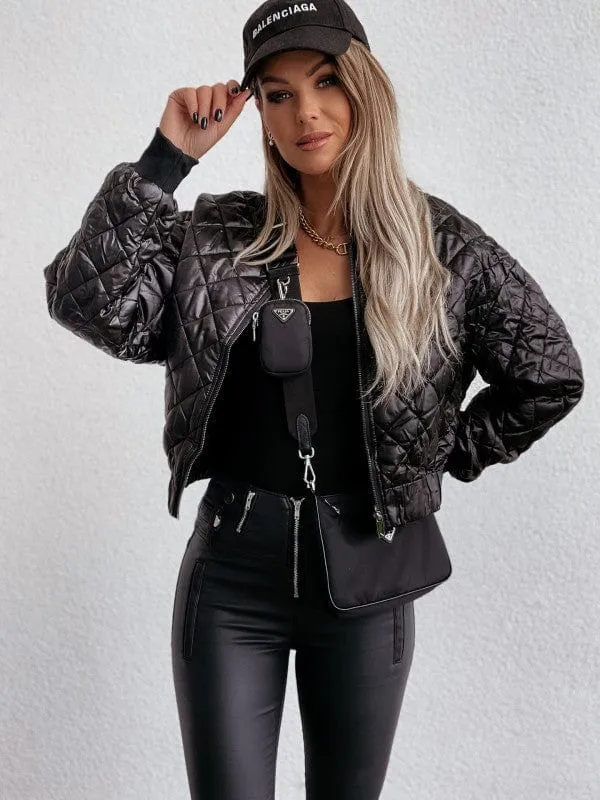 Women's Bomber Style Quilted Jacket