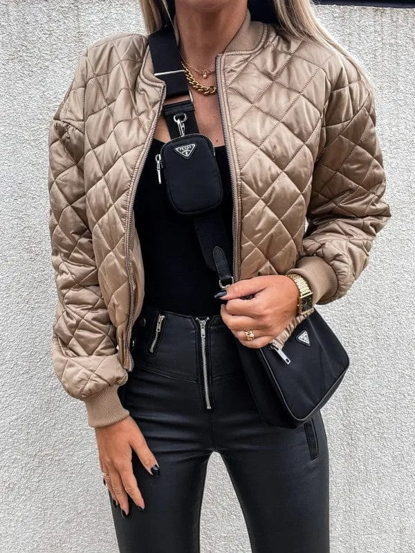 Women's Bomber Style Quilted Jacket