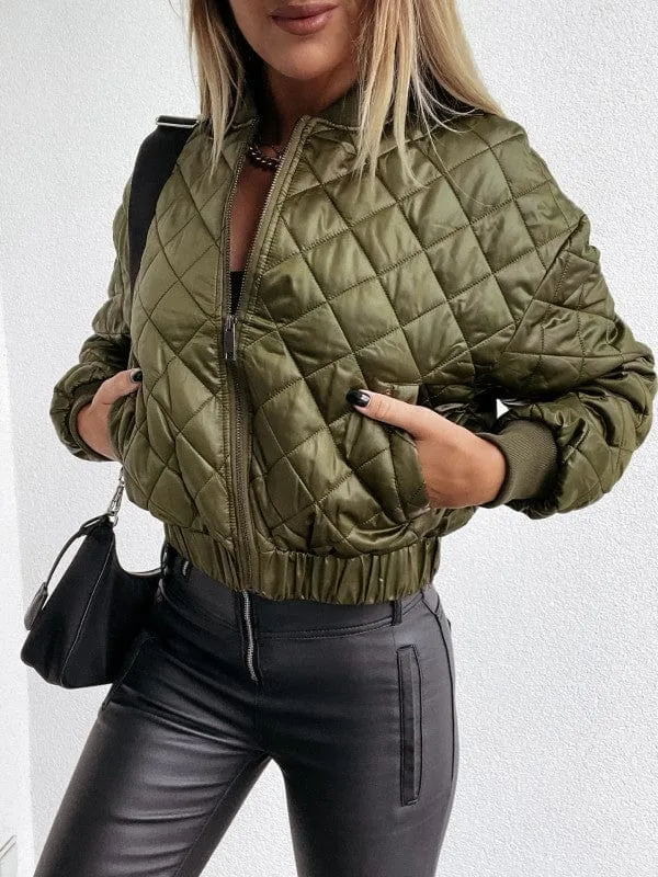 Women's Bomber Style Quilted Jacket