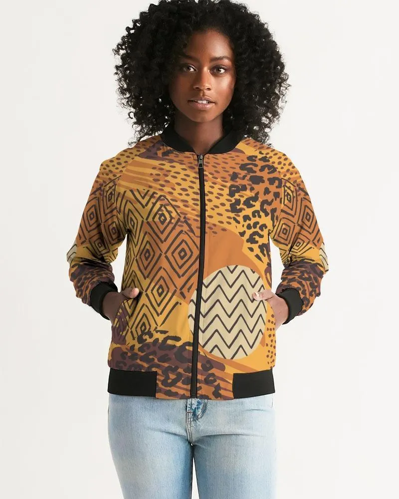 Womens Jackets, Brown Autumn Style Bomber Jacket