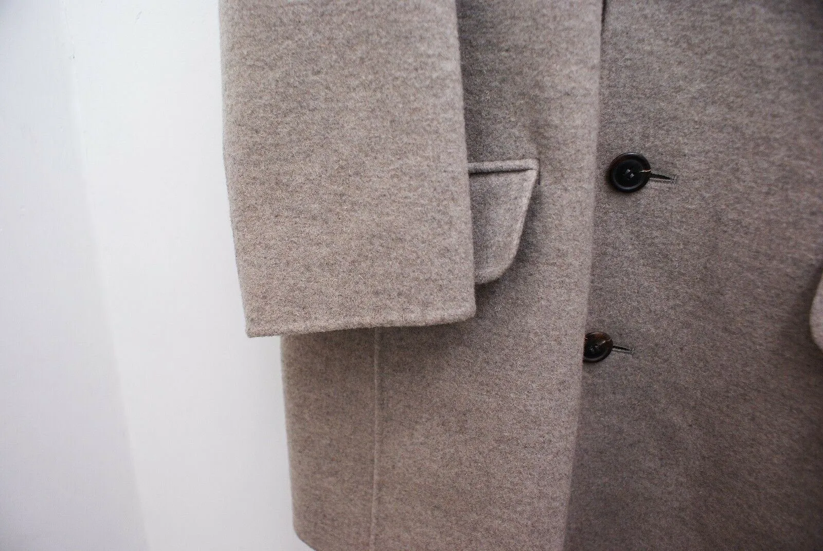 Wool Over Coat With Fur Shawl Collar