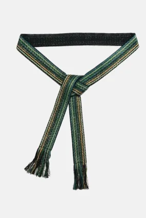 WOVEN BELT "STRIPES" - GREEN/GOLD/BLACK