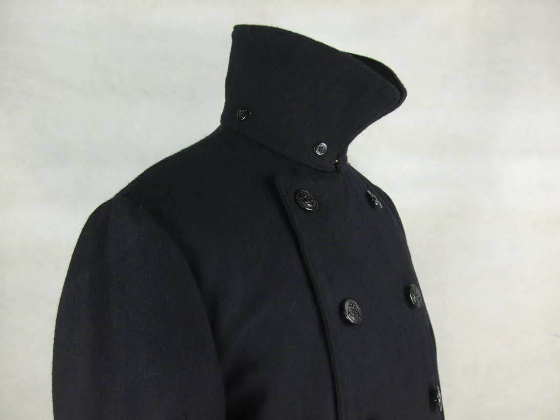 WWII IJN Soldier Dark Blue Wool Great Coat   Mantle