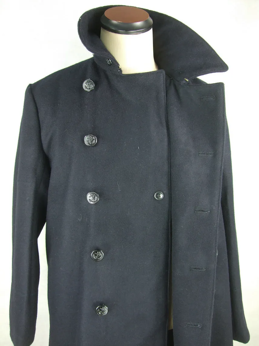 WWII IJN Soldier Dark Blue Wool Great Coat   Mantle