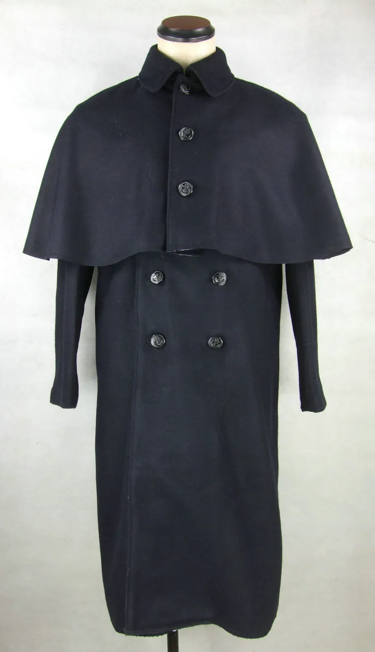 WWII IJN Soldier Dark Blue Wool Great Coat   Mantle