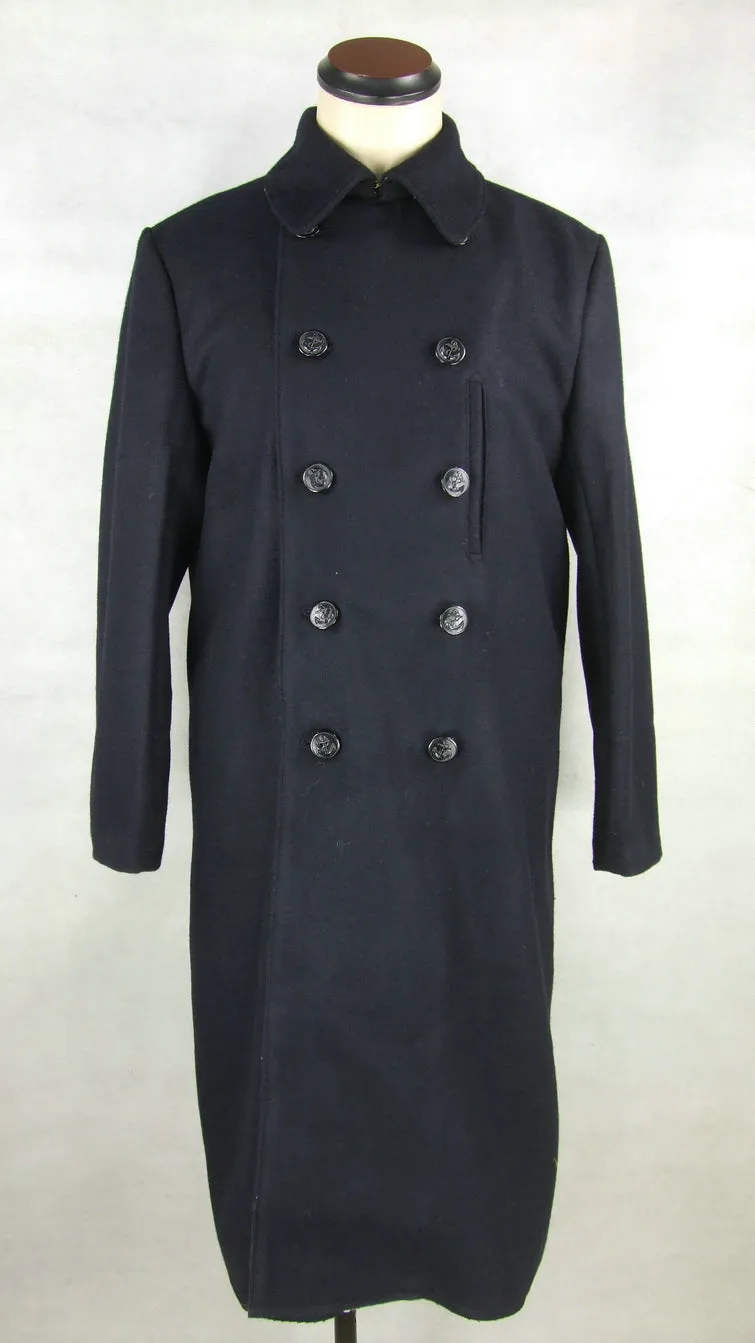 WWII IJN Soldier Dark Blue Wool Great Coat   Mantle