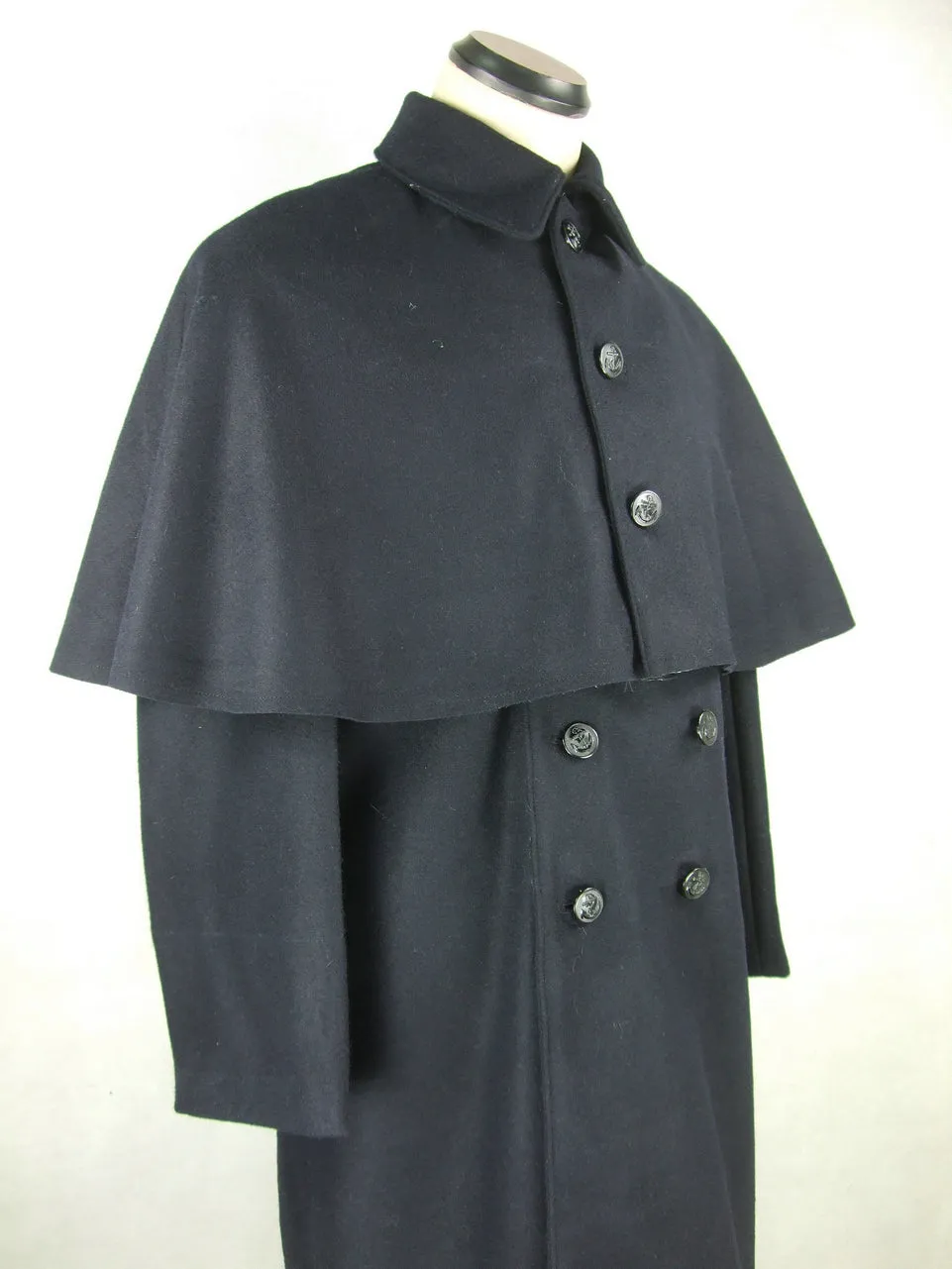 WWII IJN Soldier Dark Blue Wool Great Coat   Mantle