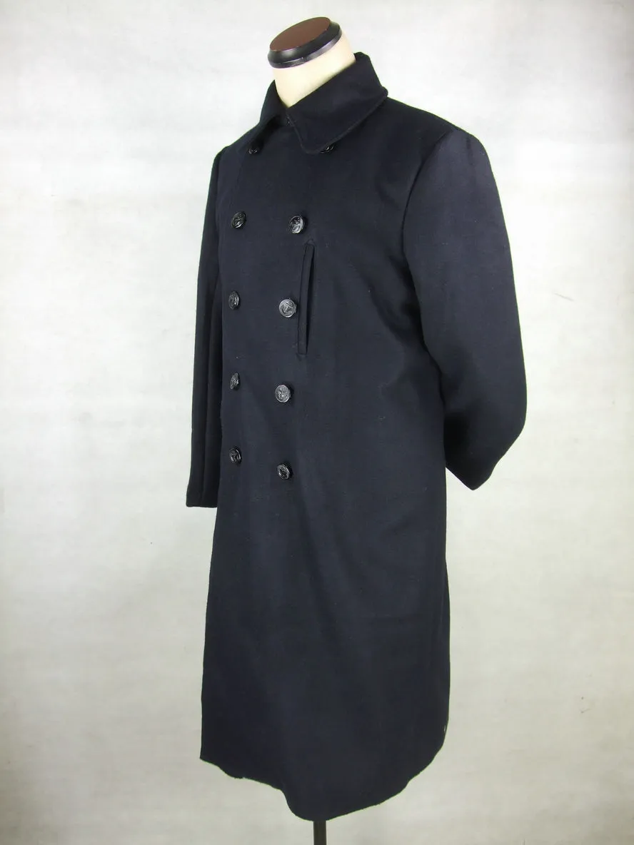 WWII IJN Soldier Dark Blue Wool Great Coat   Mantle