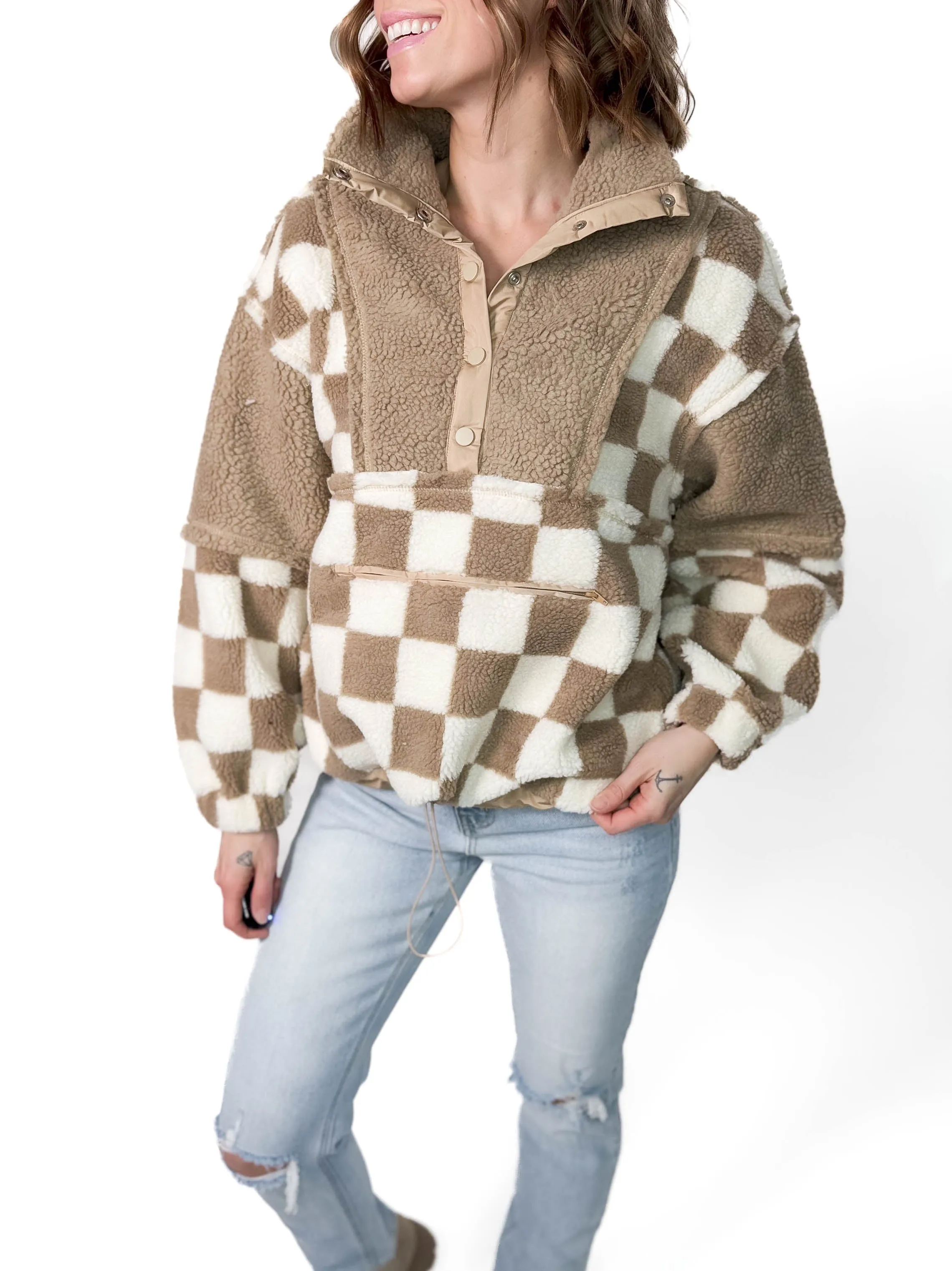 Wynona Checker Sherpa Jacket