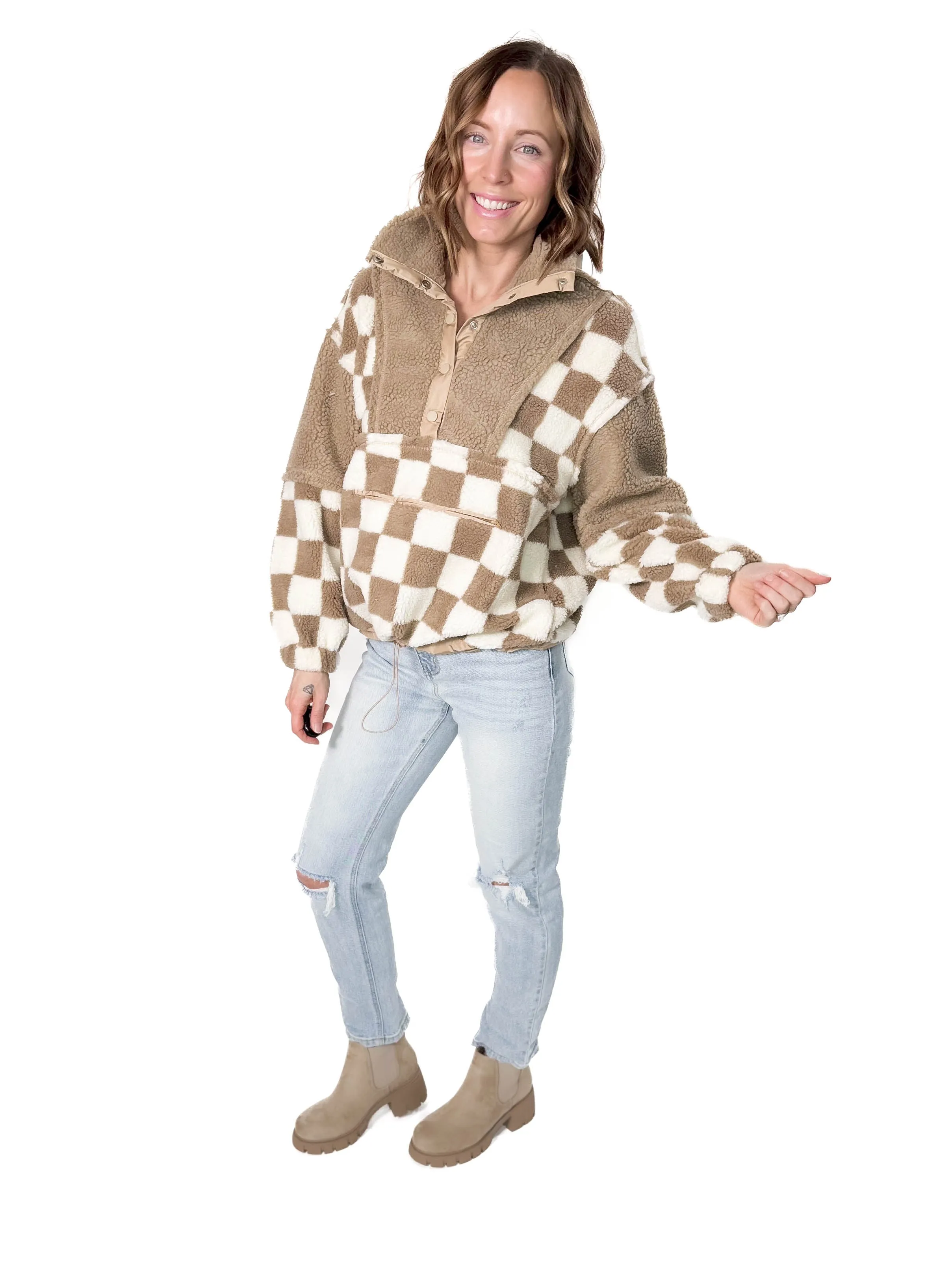 Wynona Checker Sherpa Jacket