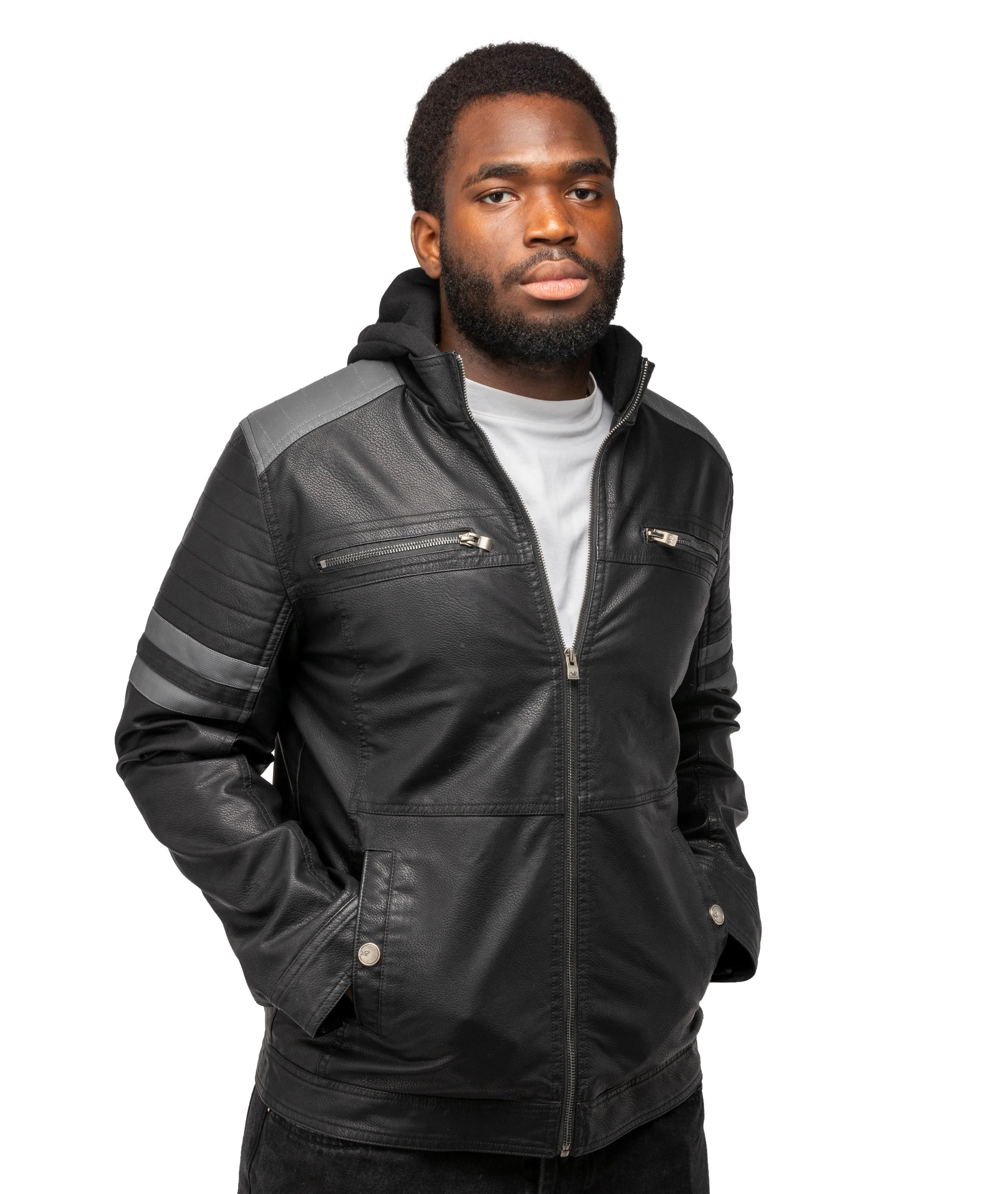 X RAY Leather Jacket Men