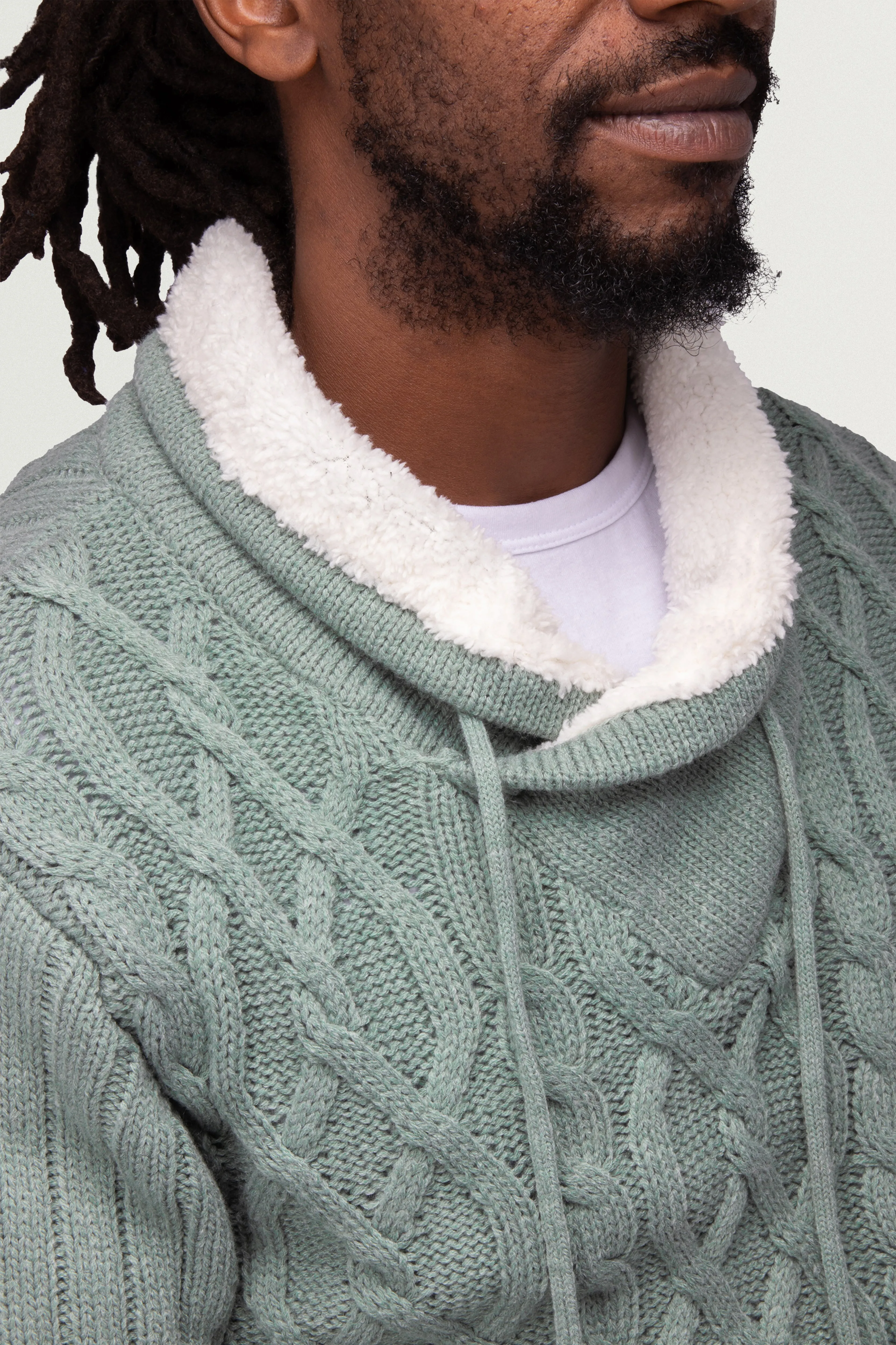 X RAY Men's Casual Cable Knitted Cowl Neck Pullover Sweater