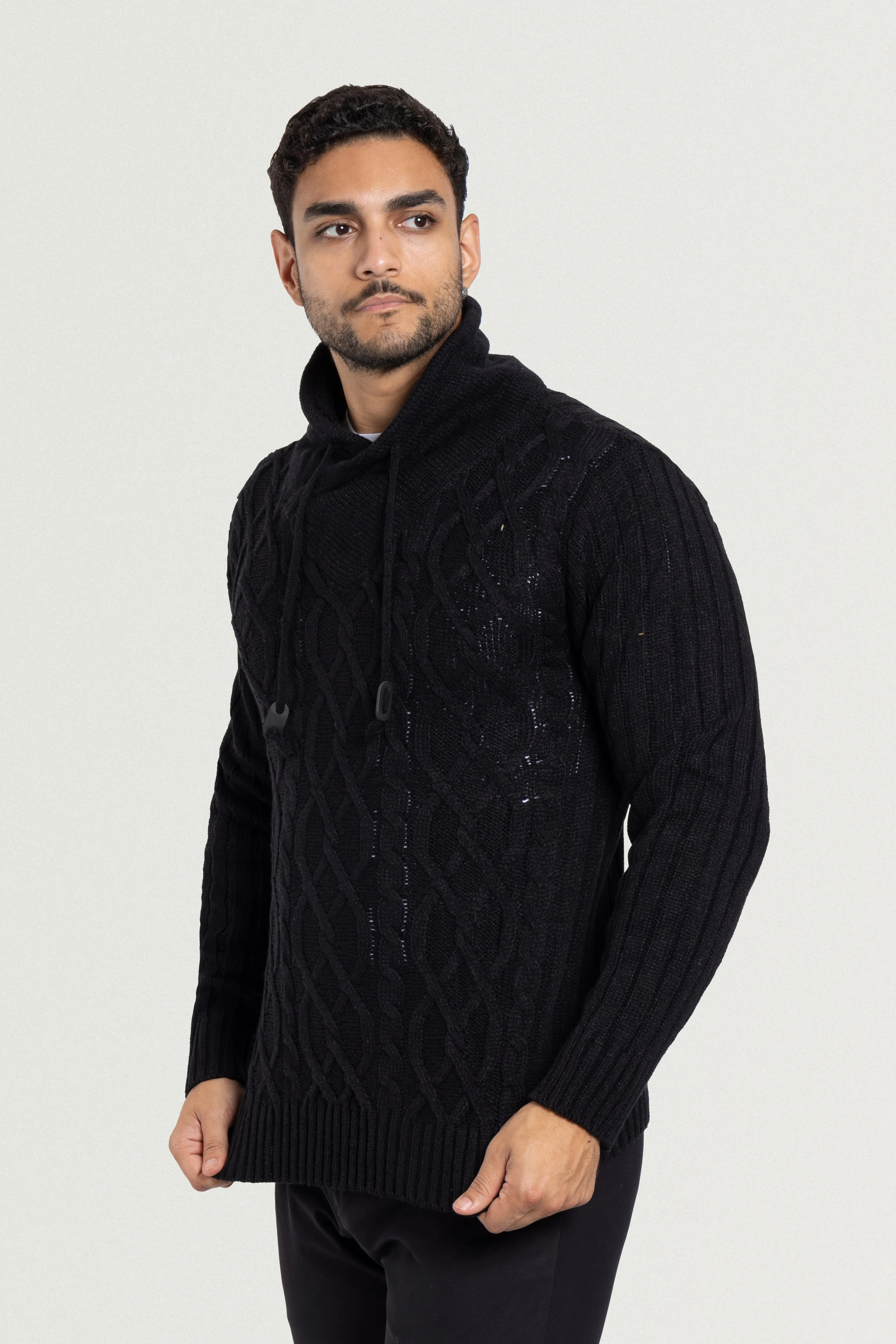 X RAY Men's Casual Cable Knitted Cowl Neck Pullover Sweater