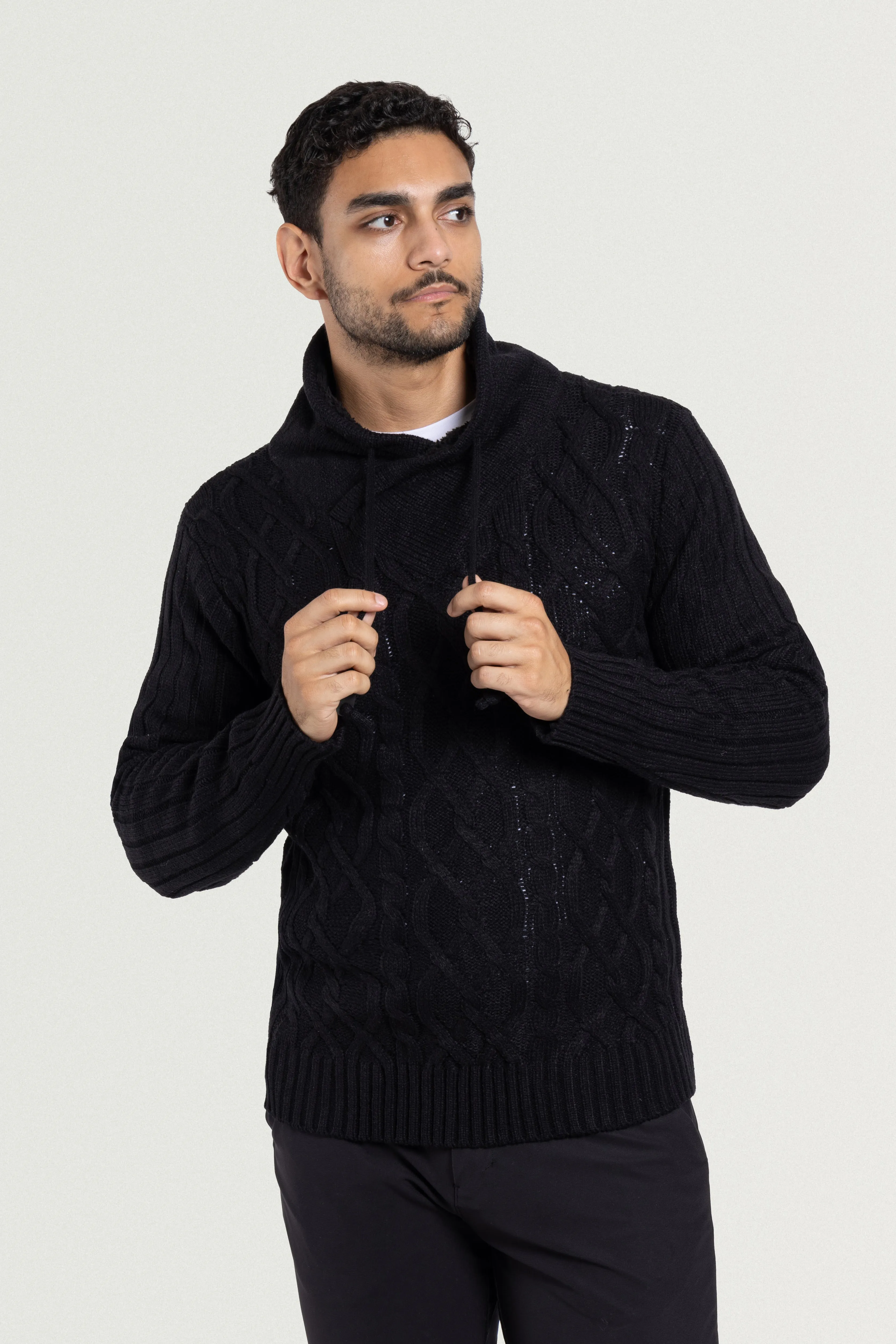 X RAY Men's Casual Cable Knitted Cowl Neck Pullover Sweater