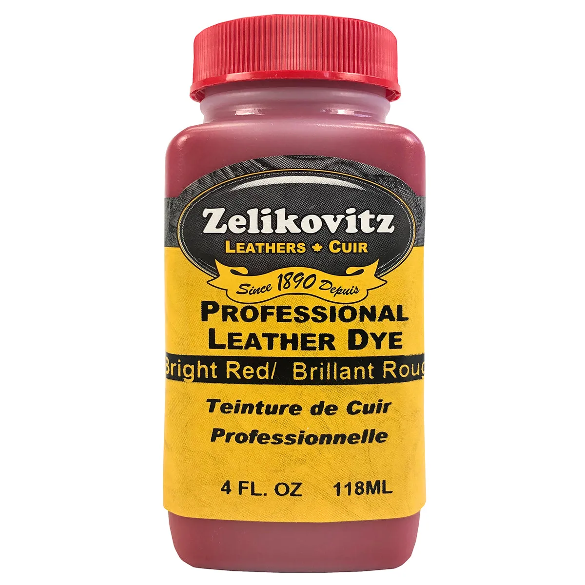 Zeli Pro Waterbased Leather Pigment Dye 4 Ounce Bottles