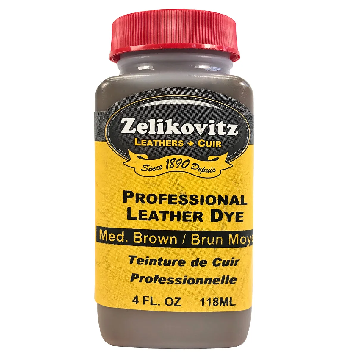 Zeli Pro Waterbased Leather Pigment Dye 4 Ounce Bottles