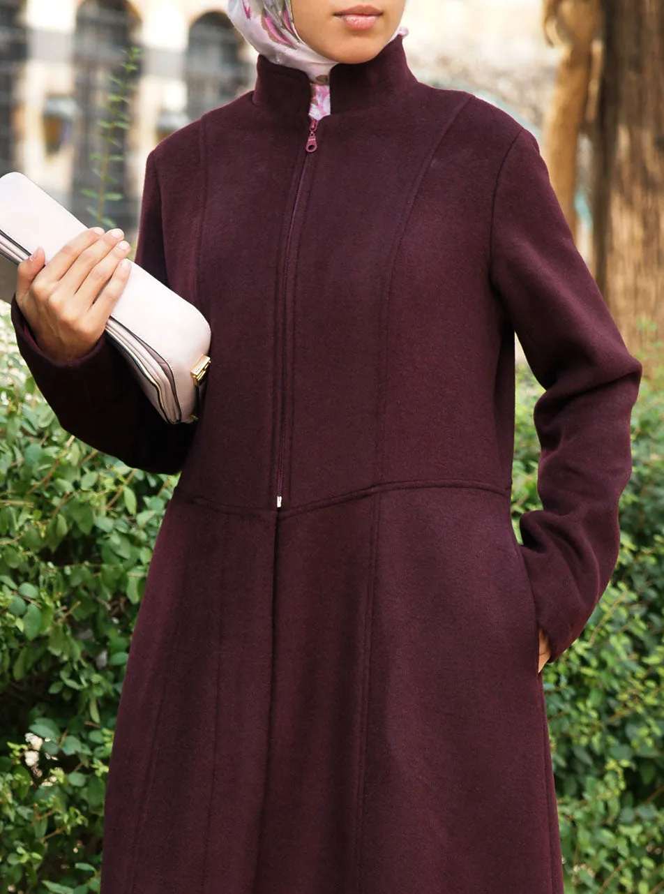 Zipped Top Wool Coat